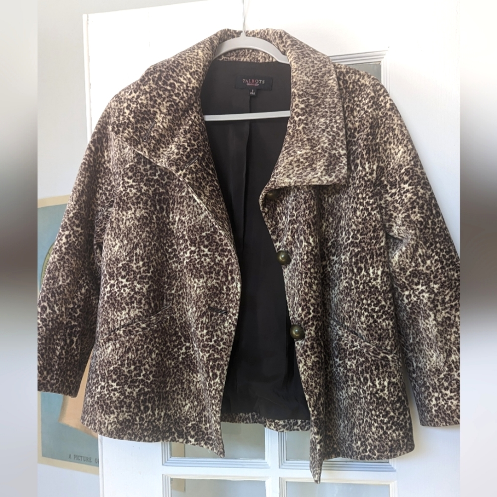 Talbots cheetah print coat
